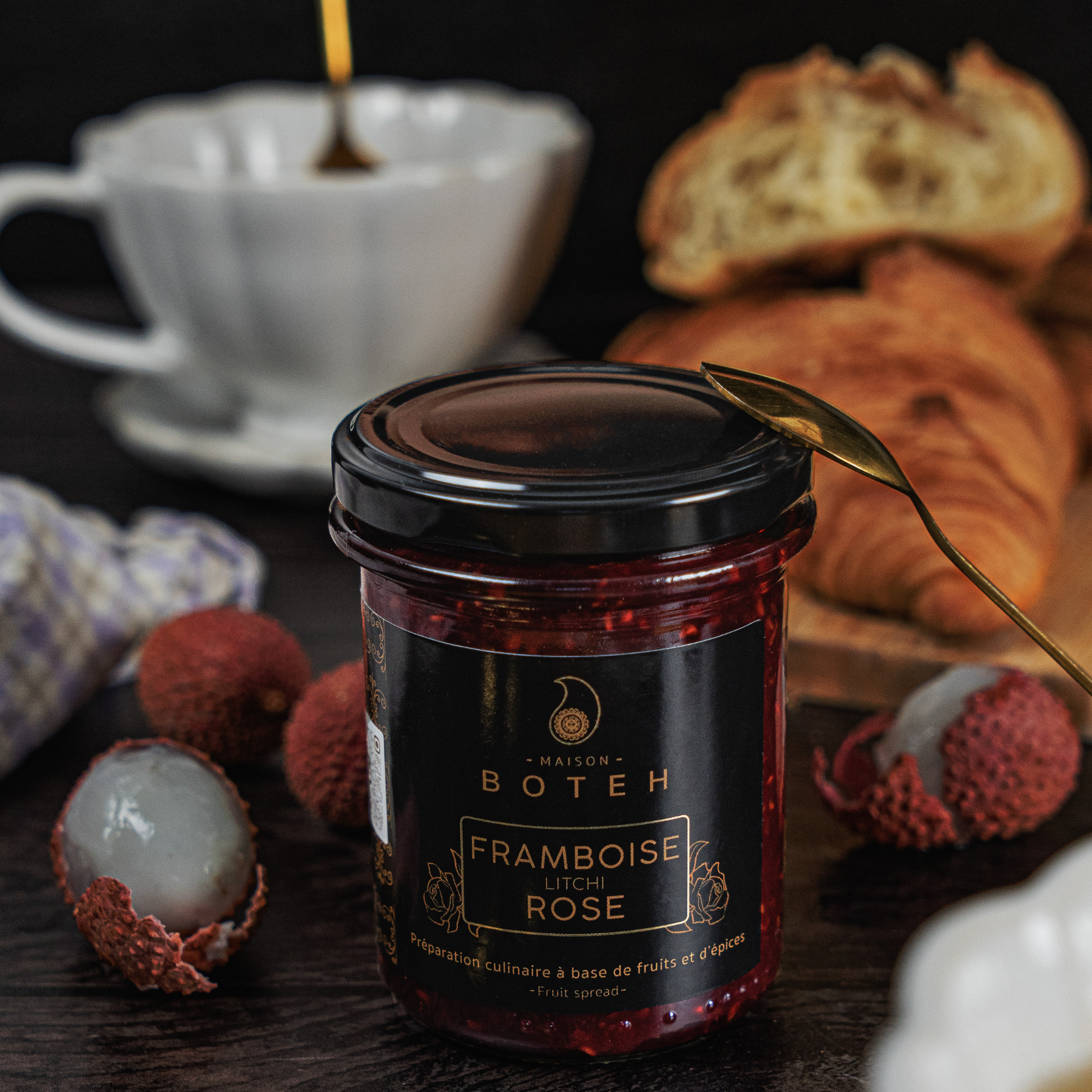 Confiture de Framboise Litchi Rose