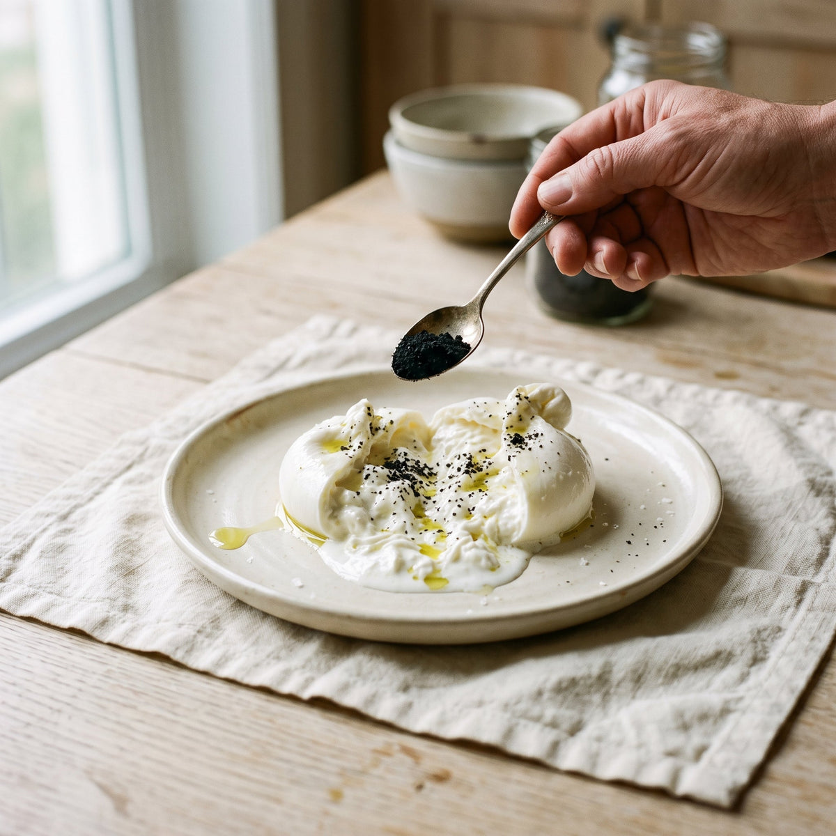 Burrata sable noir