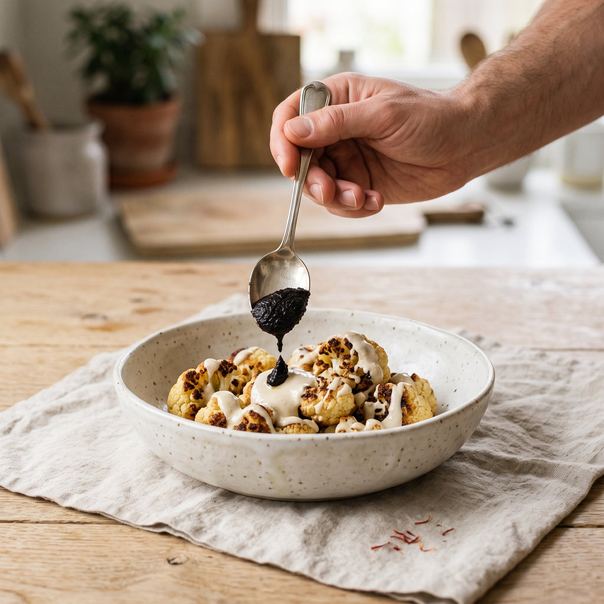 Chou-fleur à la crème tahini à l'Or Noir