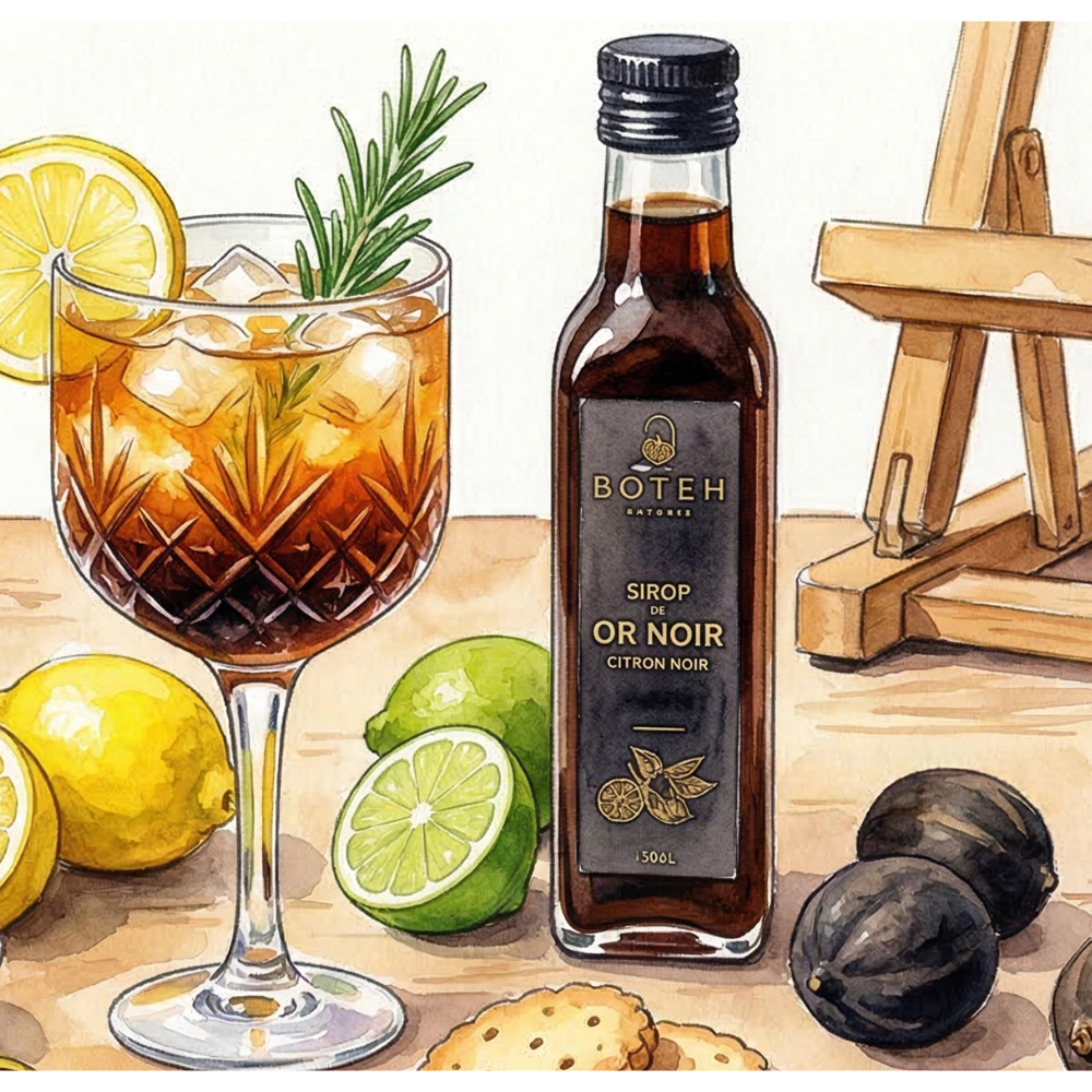 LE SPRITZ DE l'ETE AU SIROP OR NOIR (Sirop de citron noir)