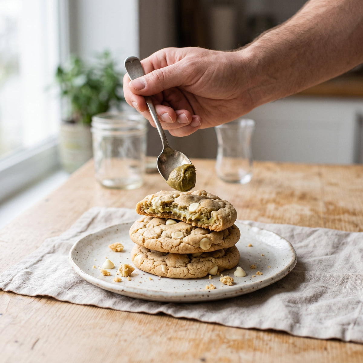 Cookies à la pistache et au chocolat blanc