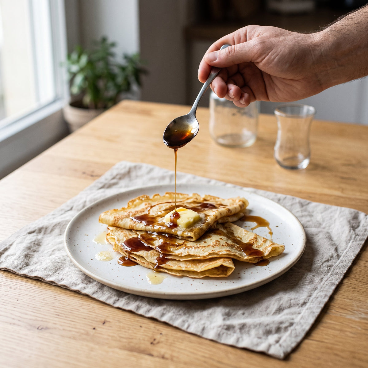Crêpes, beurre salé et sirop