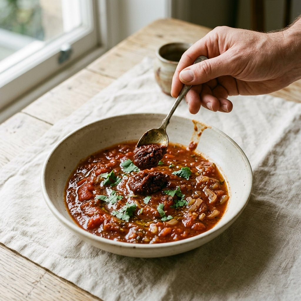 Sauce tomate à la harissa et au thym (pour 4 personnes, ~700 g de sauce)
