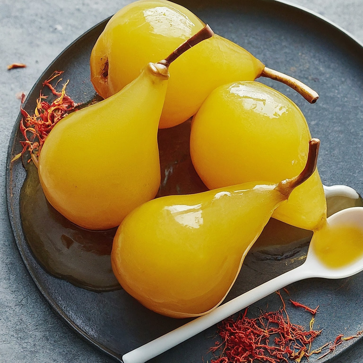 Recette de poires au safran