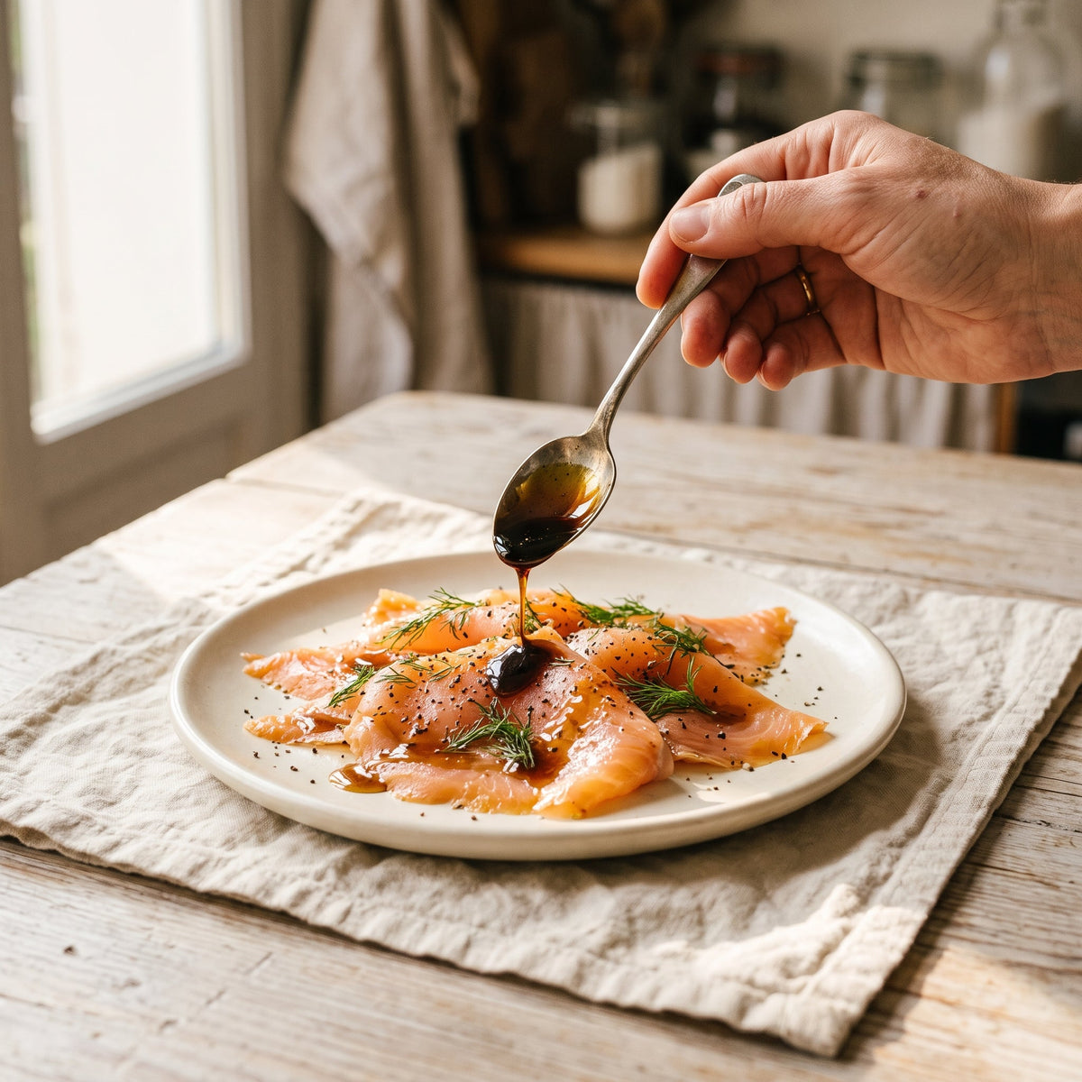 Gravlax de saumon au Sirop Or noir