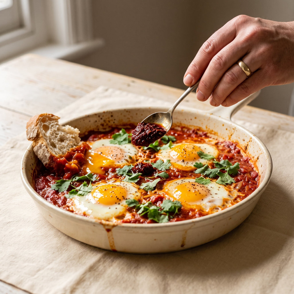 Shakshuka à la harissa (thym de perse)