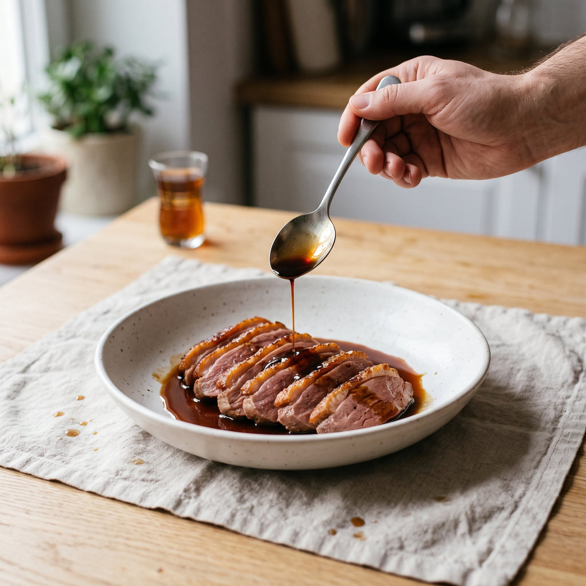 Magret de canard, sauce Kurogane