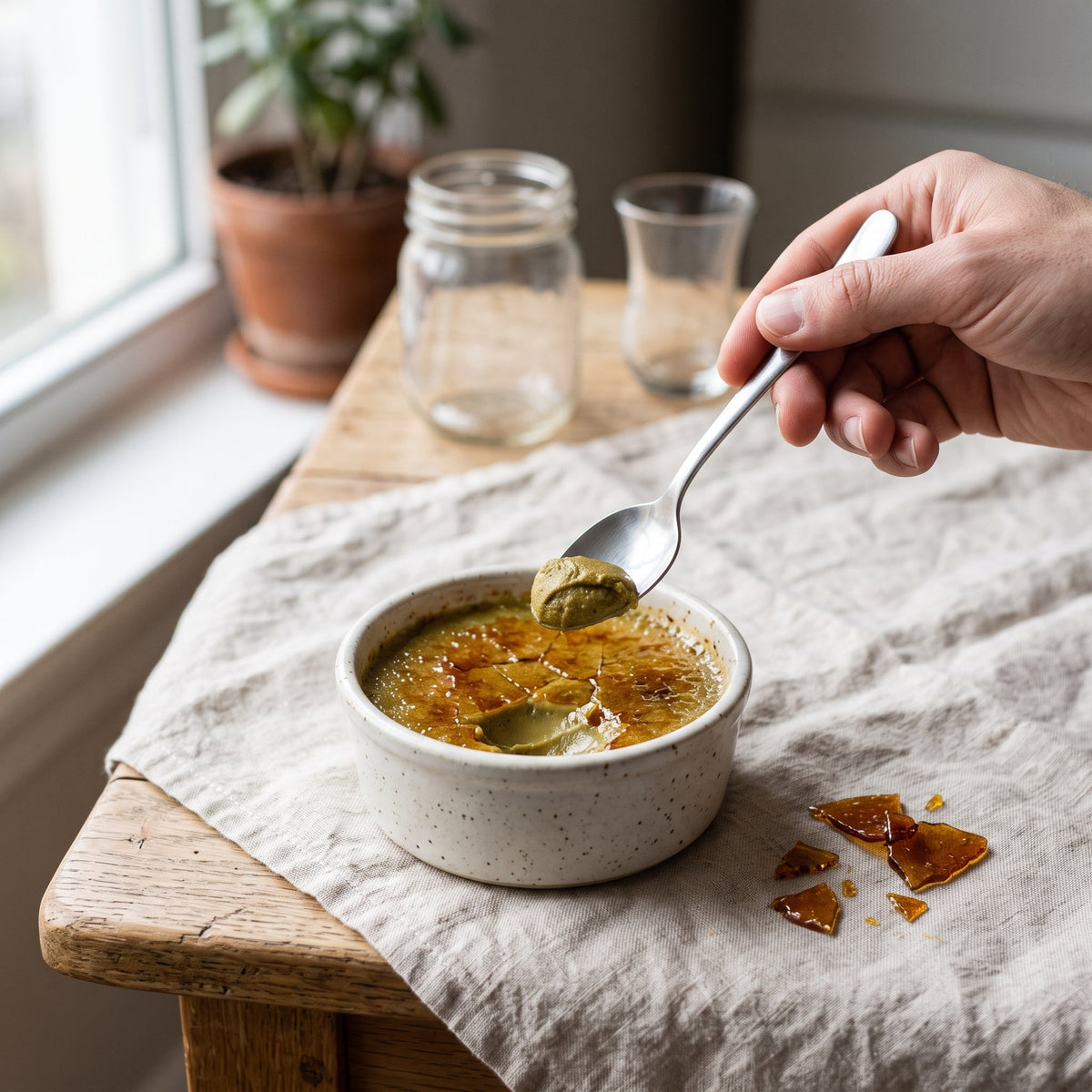 Crème brûlée à la pistache