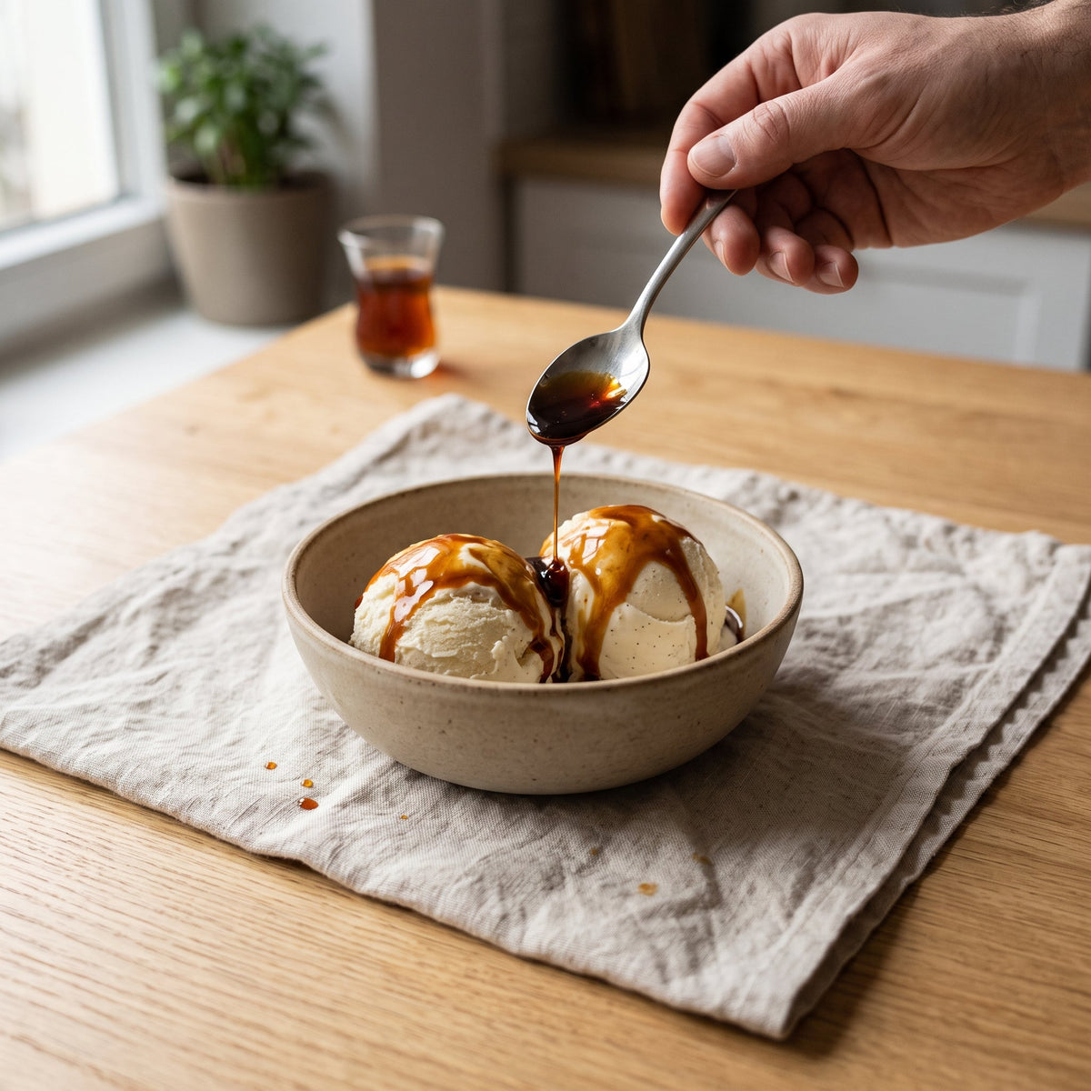 Glace vanille, caramel Kurogane