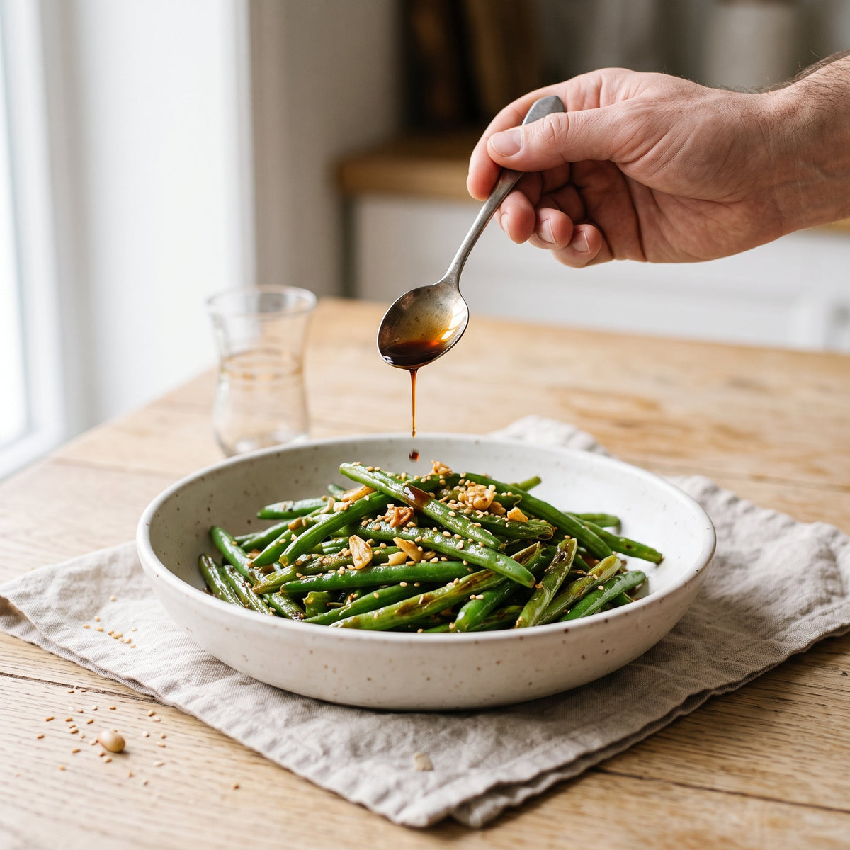 Haricots verts sautés à l'ail