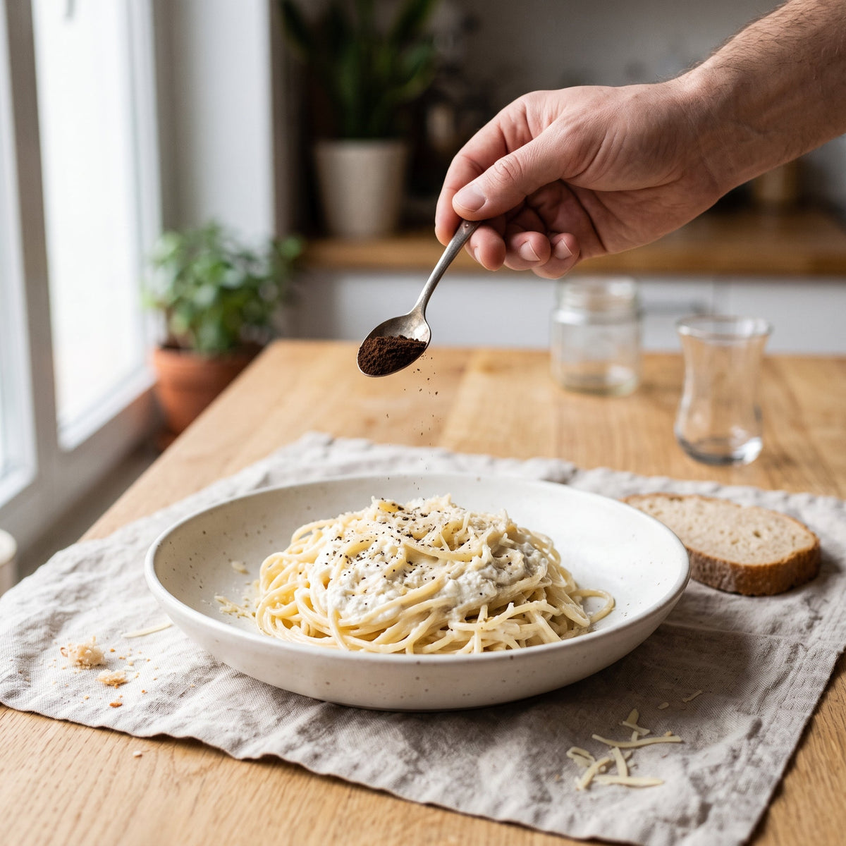 Pâtes ricotta et parmesan, sans zester un citron