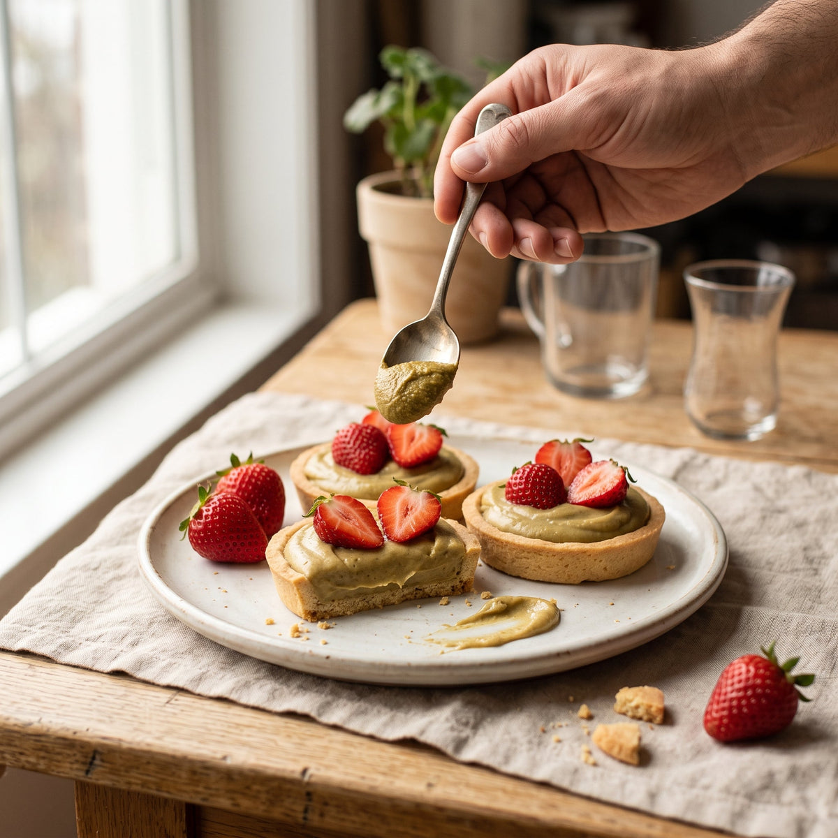 Tartelettes crème de pistache et fraises
