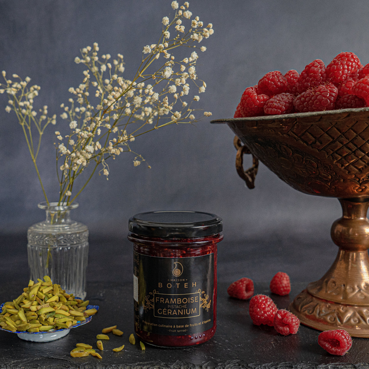 Confiture Framboise Pistache Géranium
