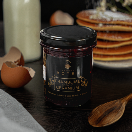 Confiture de Framboise Pistache Géranium