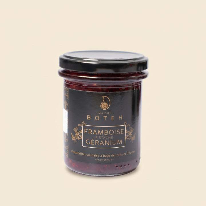 Confiture Framboise Pistache Géranium