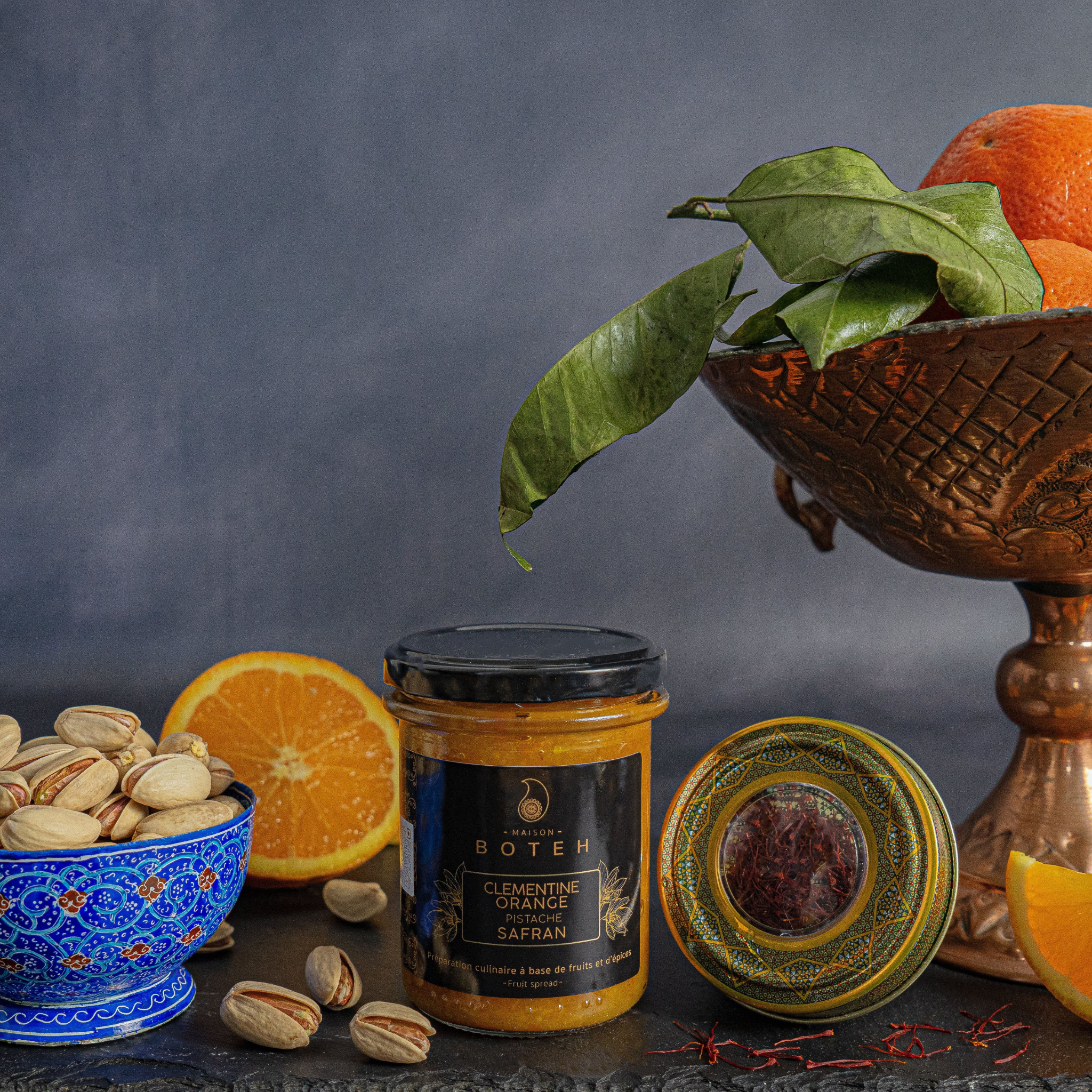 Confiture Orange Clémentine de Corse Pistache Safran