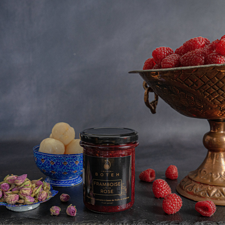 Confiture Framboise Litchi Rose