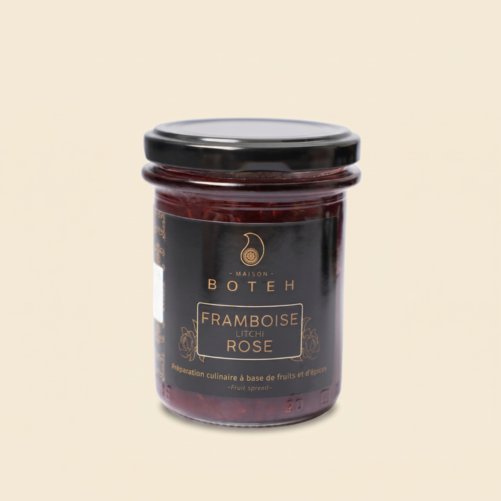 Confiture Framboise Litchi Rose